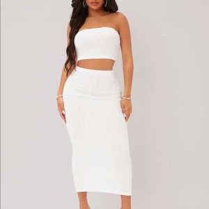 Textured Pencil Skirt Set